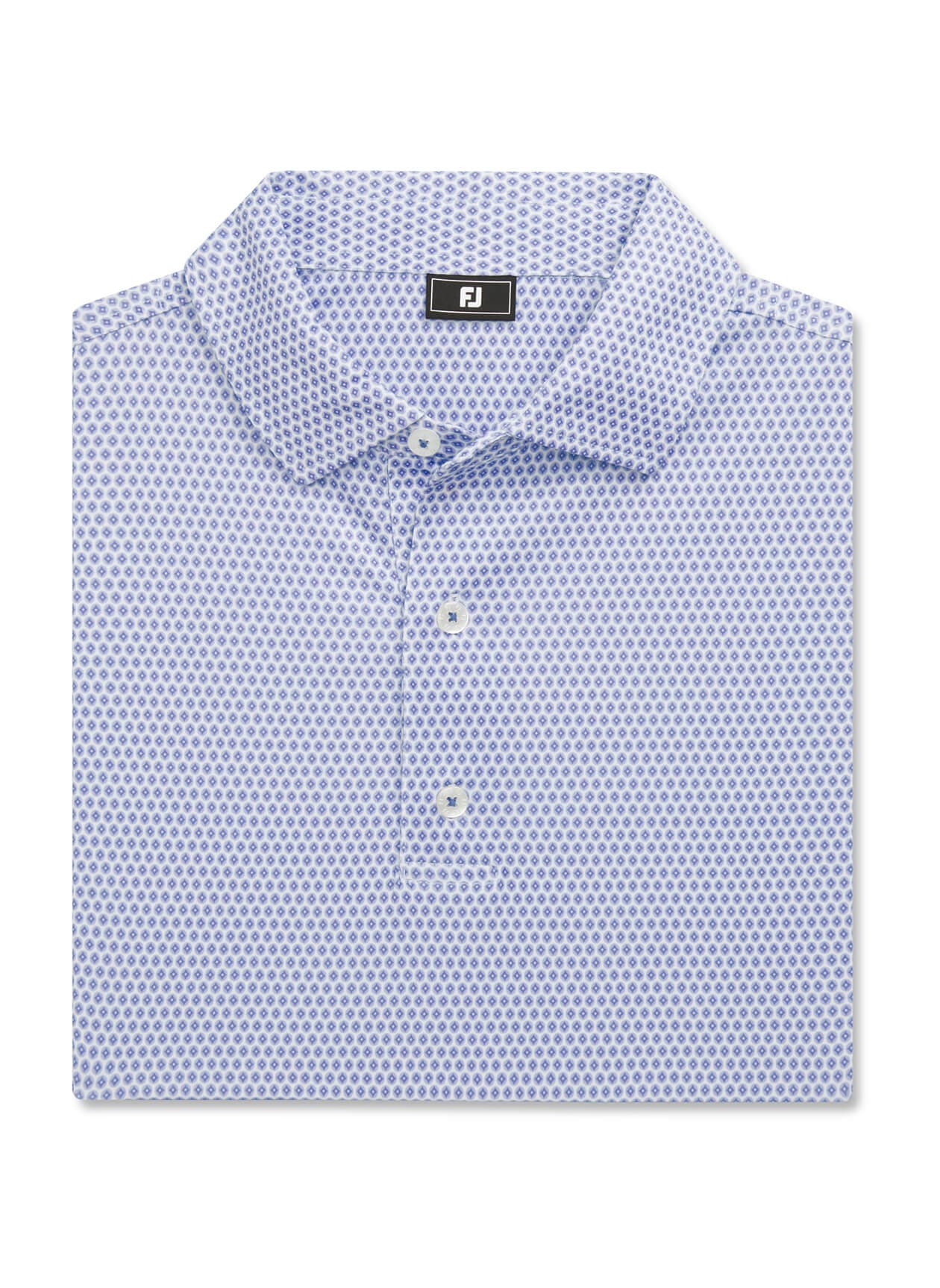 FootJoy Men's Stellar Print Lisle Polo - Cyan 3XL