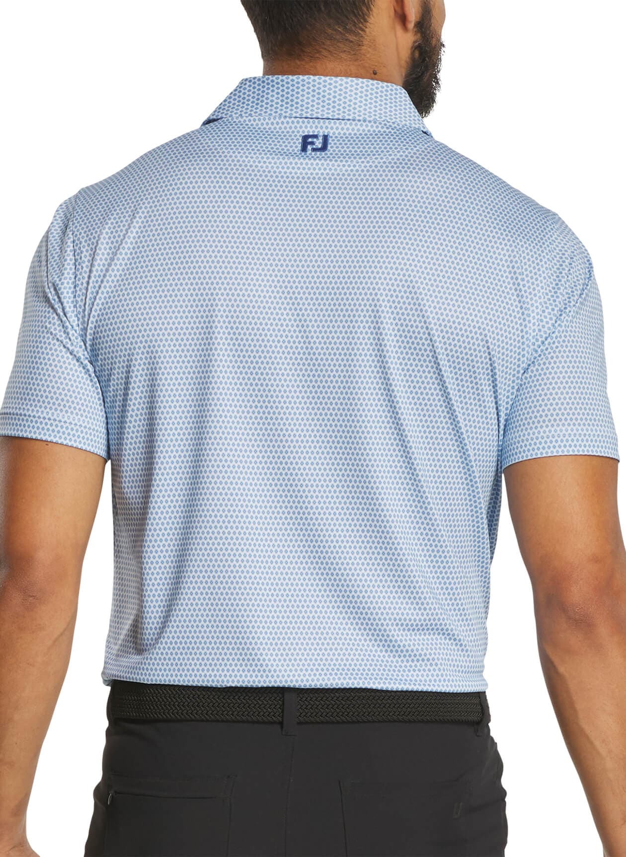 FootJoy Men's Stellar Print Lisle Polo - Cyan 3XL