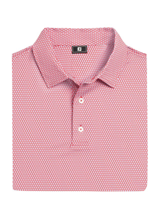 FootJoy Men's Stellar Print Lisle Polo - Red 3XL