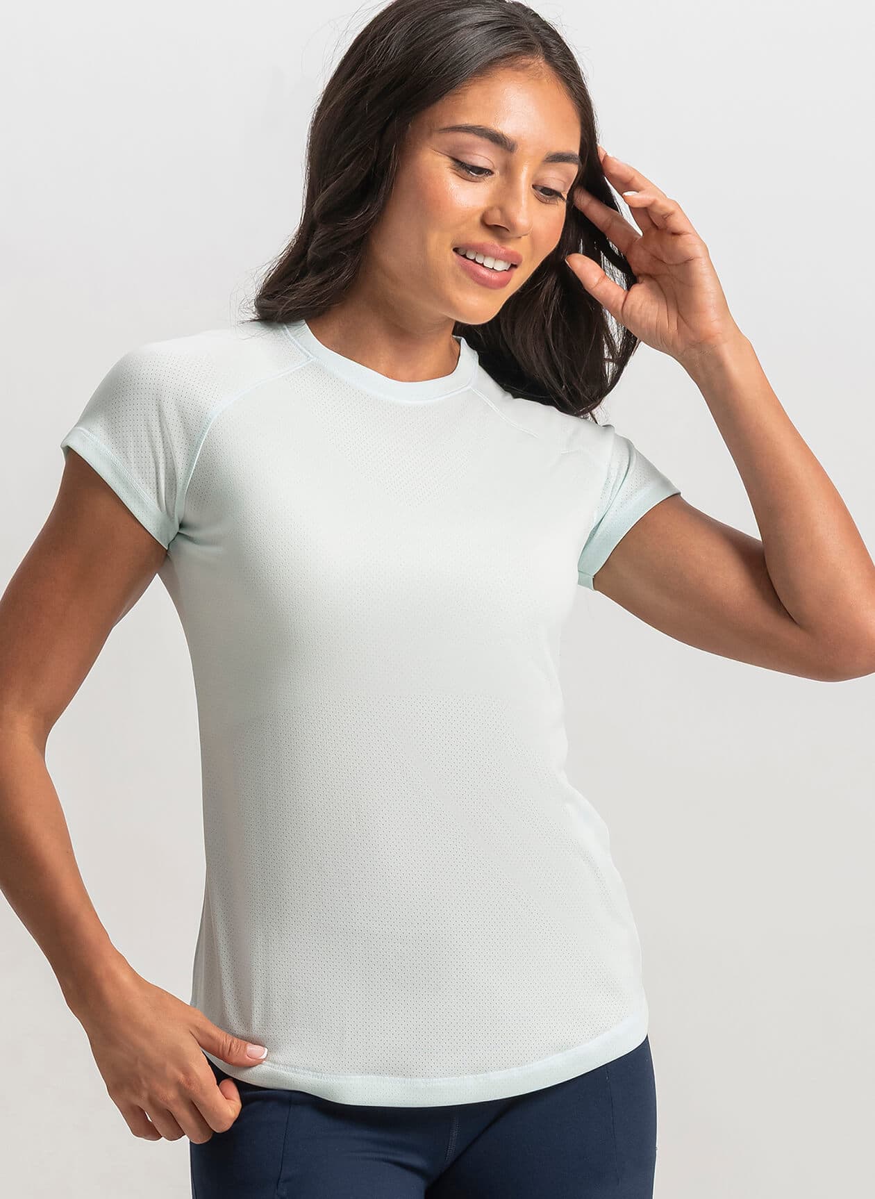 FootJoy Women's Crewneck Performance T-Shirt SP26 - Cyan LG