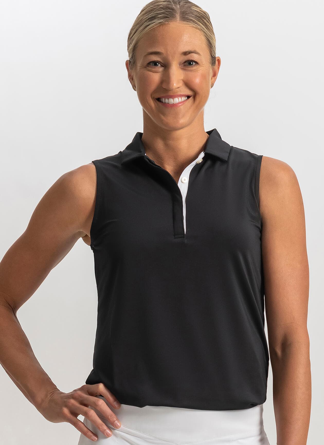 FootJoy Women's Sleeveless Polo - Black LG