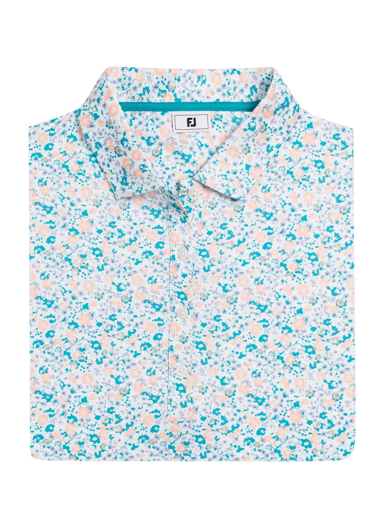 FootJoy Women's Polo - Glacial Blue Geo Print LG