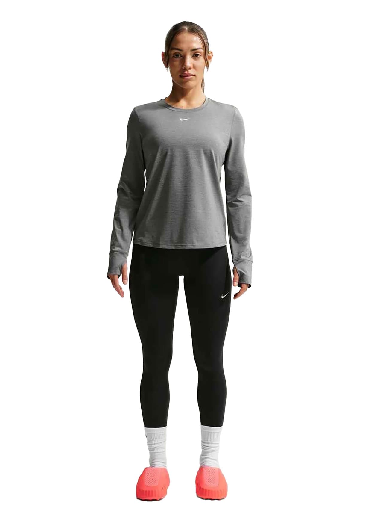 Nike Women's One Classic Dri-FIT Long-Sleeve T-Shirt - Dark Grey LG