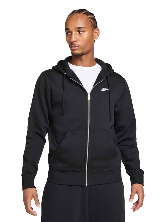 Nike Men's Club Full-Zip Fleece Hoodie - Black 3XL