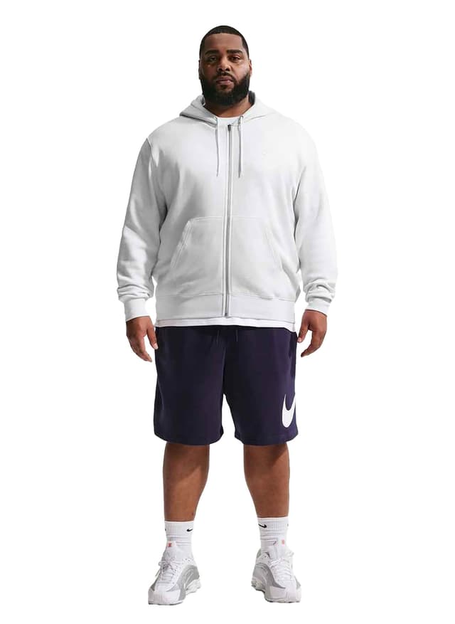Nike Men's Club Full-Zip Fleece Hoodie - Light Grey 3XL