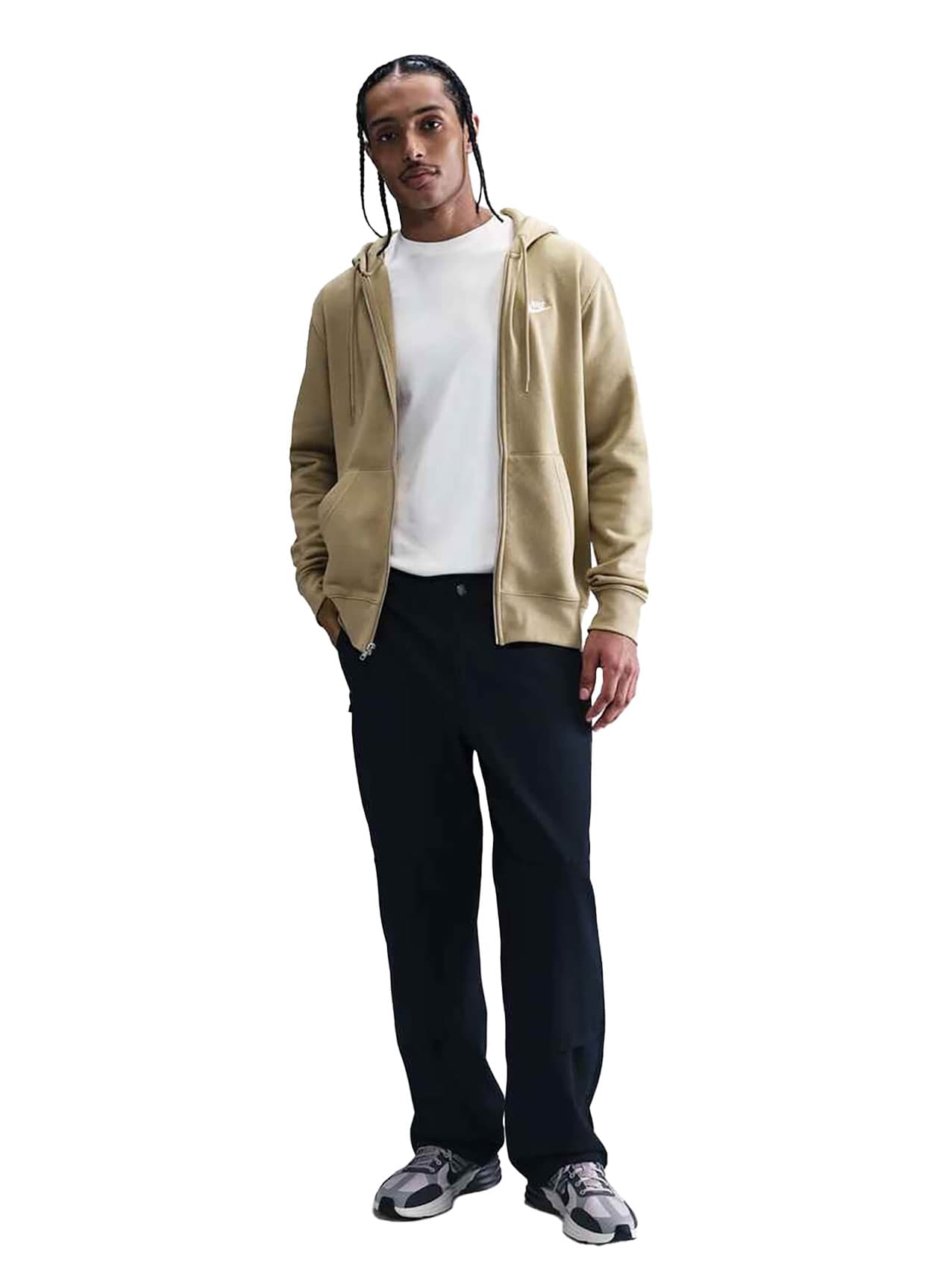 Nike Men's Club Full-Zip Fleece Hoodie - Parachute Beige / White 3XL