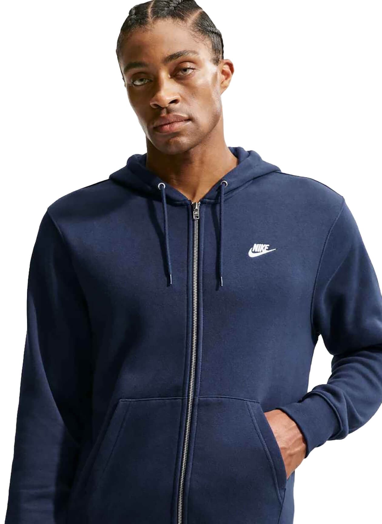 Nike Men's Club Full-Zip Fleece Hoodie - Navy 3XL