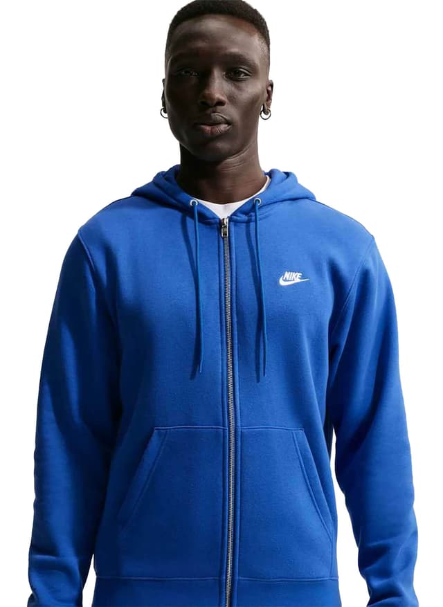 Nike Men's Club Full-Zip Fleece Hoodie - Blue 3XL