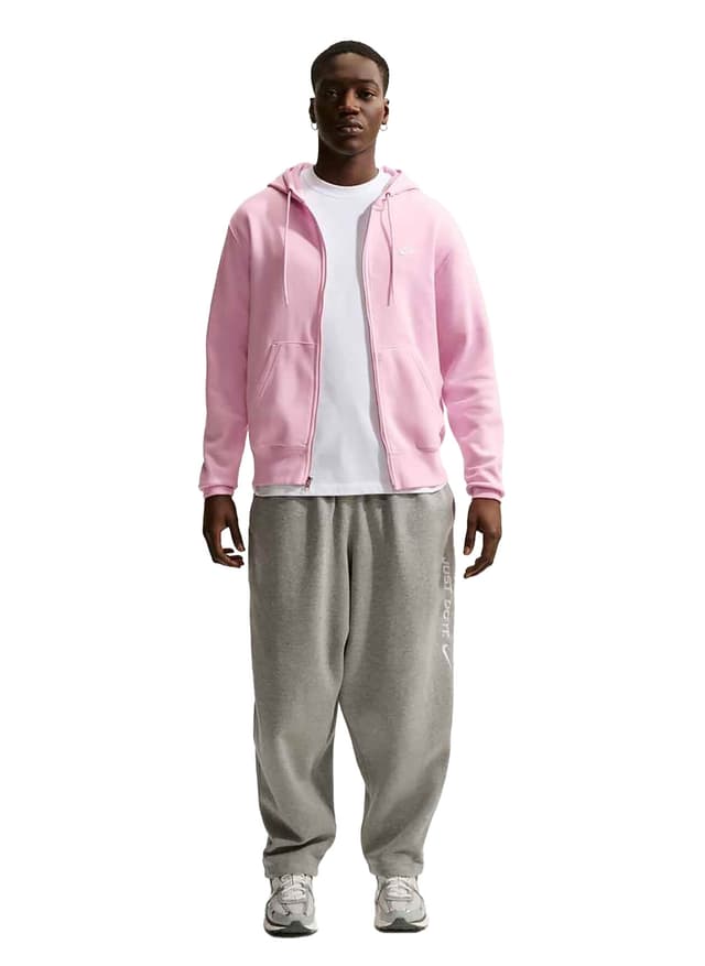 Nike Men's Club Full-Zip Fleece Hoodie - Pink 3XL