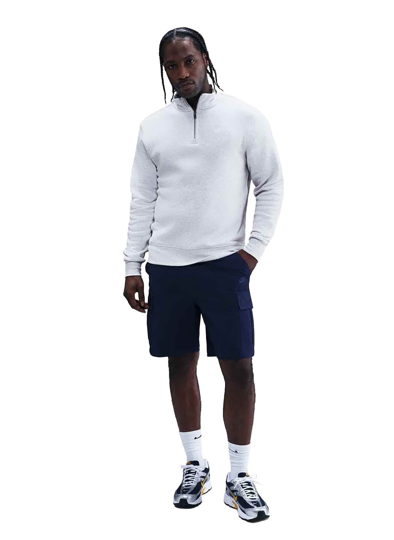 Nike Men's Sportswear Club Half-Zip - Light Grey 3XL