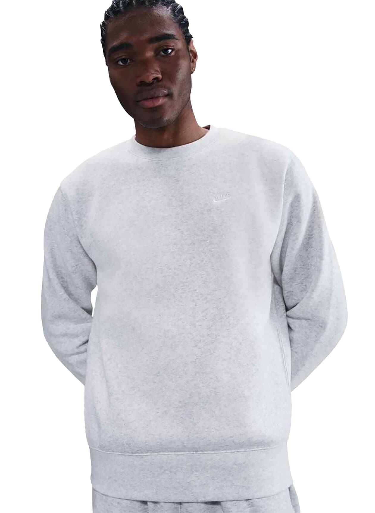 Nike Men's Club Fleece Sweatshirt - Light Grey 3XL