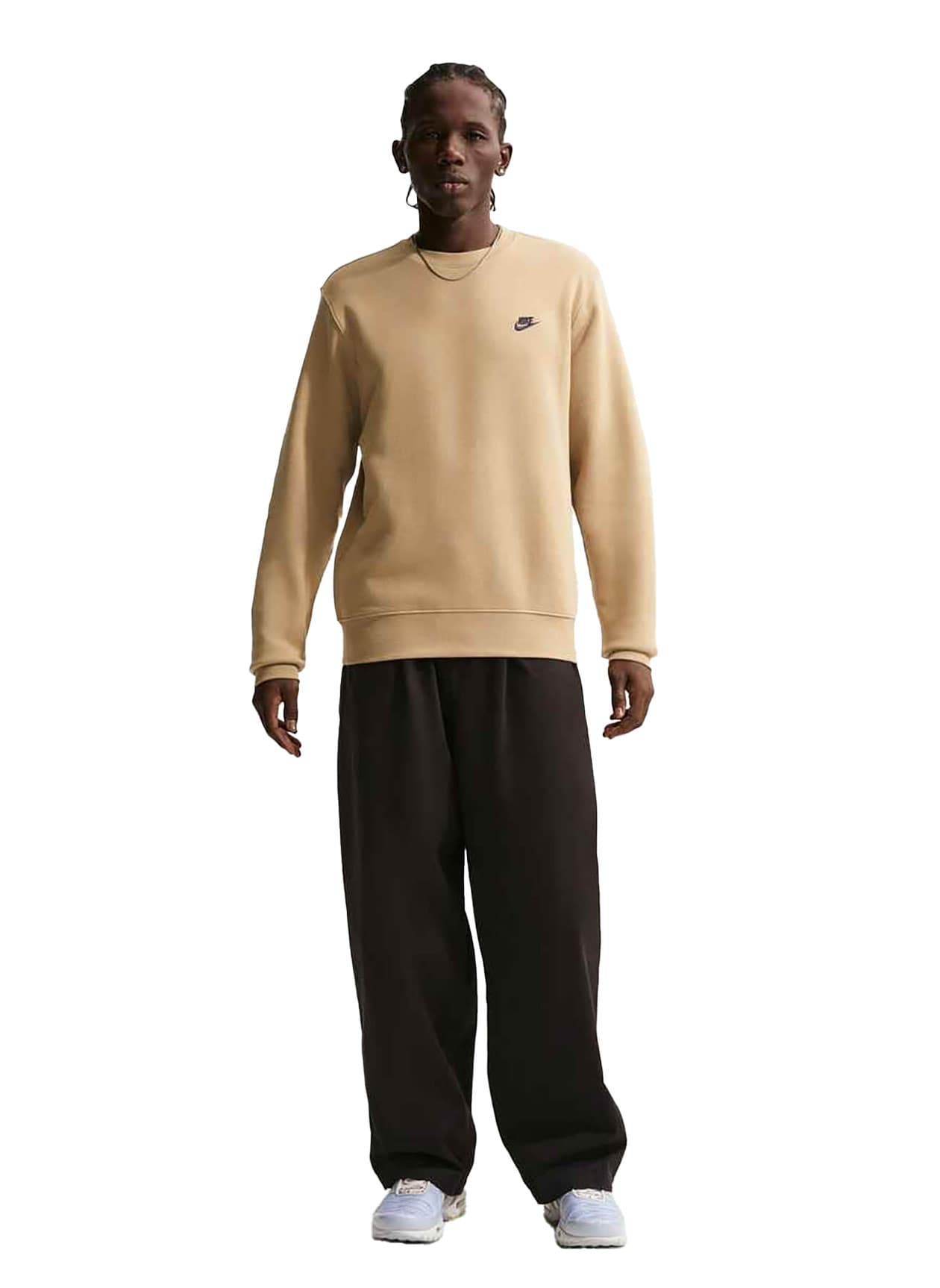 Nike Men's Club Fleece Sweatshirt - Parachute Beige / Obsidian 3XL