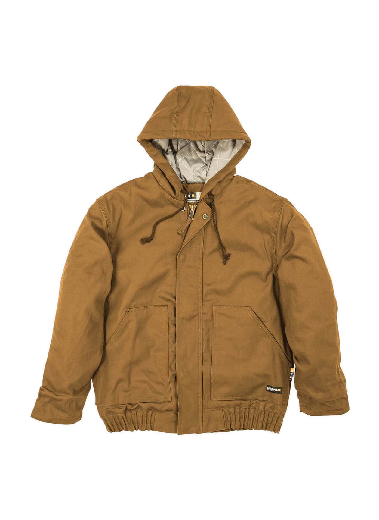 Berne Men's Flame-Resistant Hooded Jacket - Brown 3XL