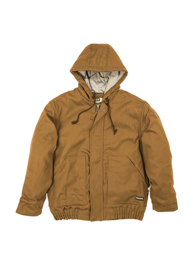 Berne Men's Flame-Resistant Hooded Jacket - Brown 3XL