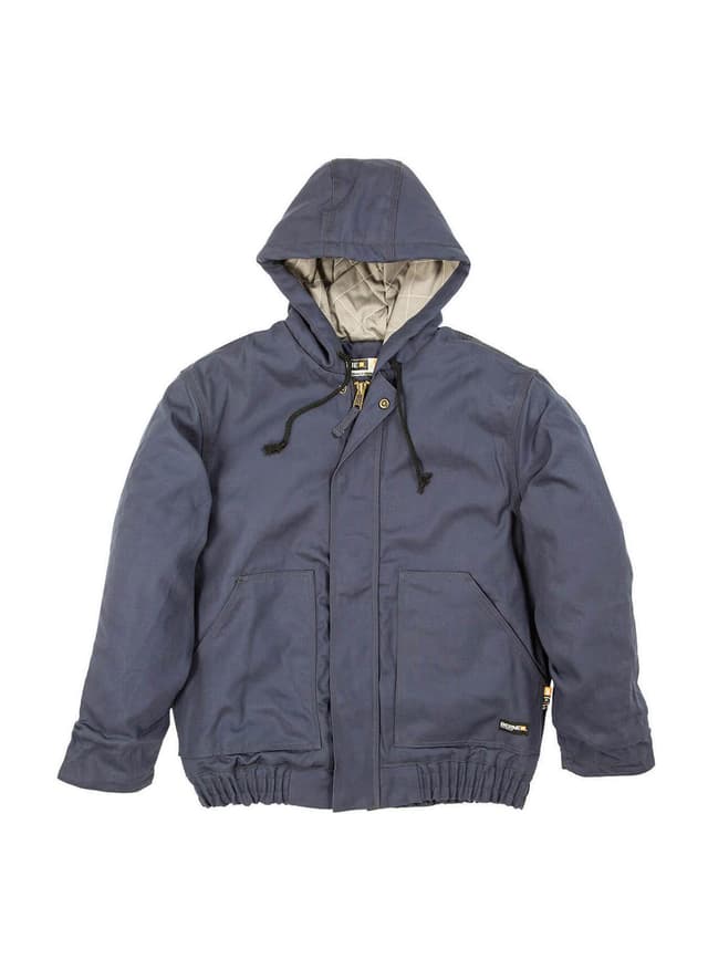 Berne Men's Flame-Resistant Hooded Jacket - Navy 3XL