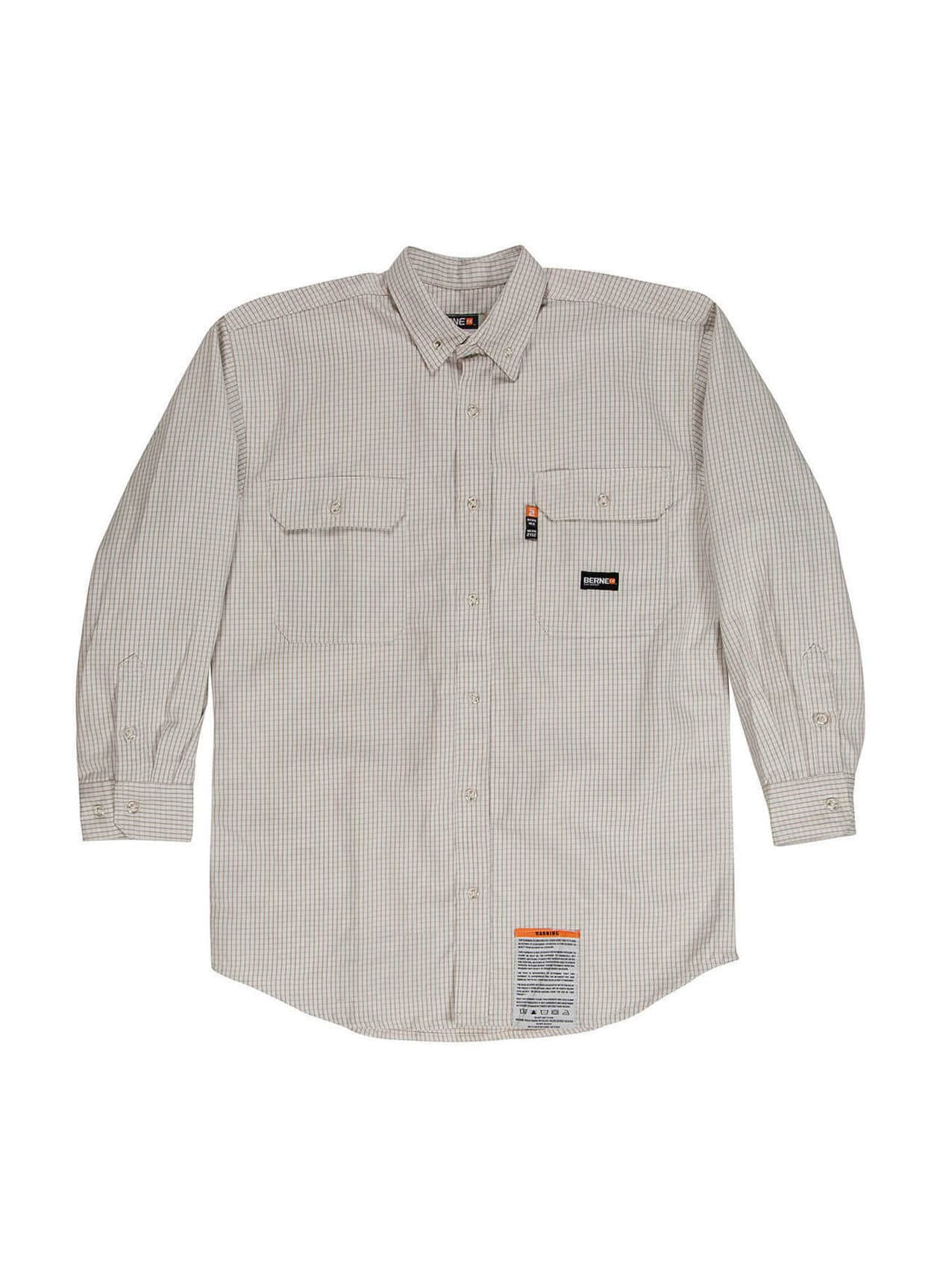Berne Men's Flame-Resistant Down Plaid Work Shirt