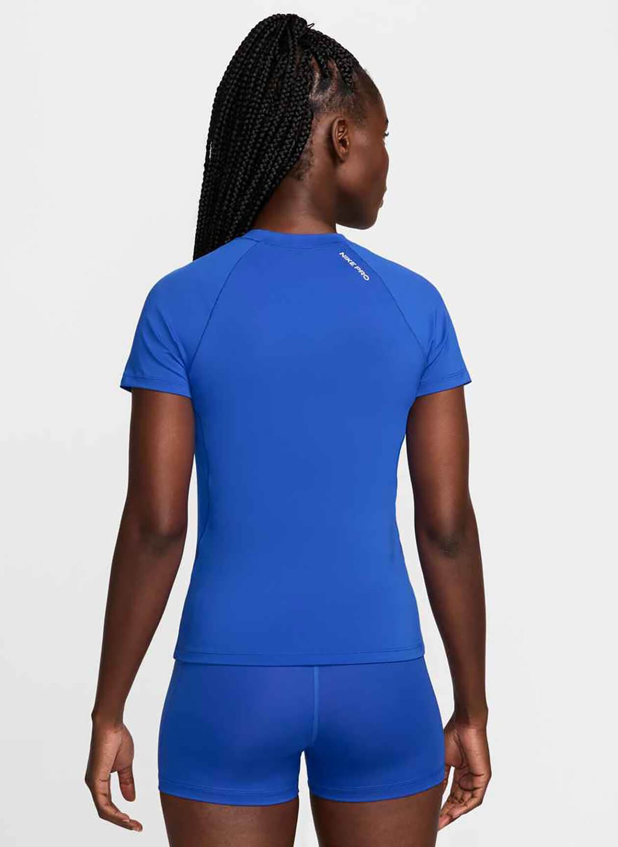Nike Women's Pro Dri-FIT T-Shirt FA25 - Hyper Royal / White (405) LG