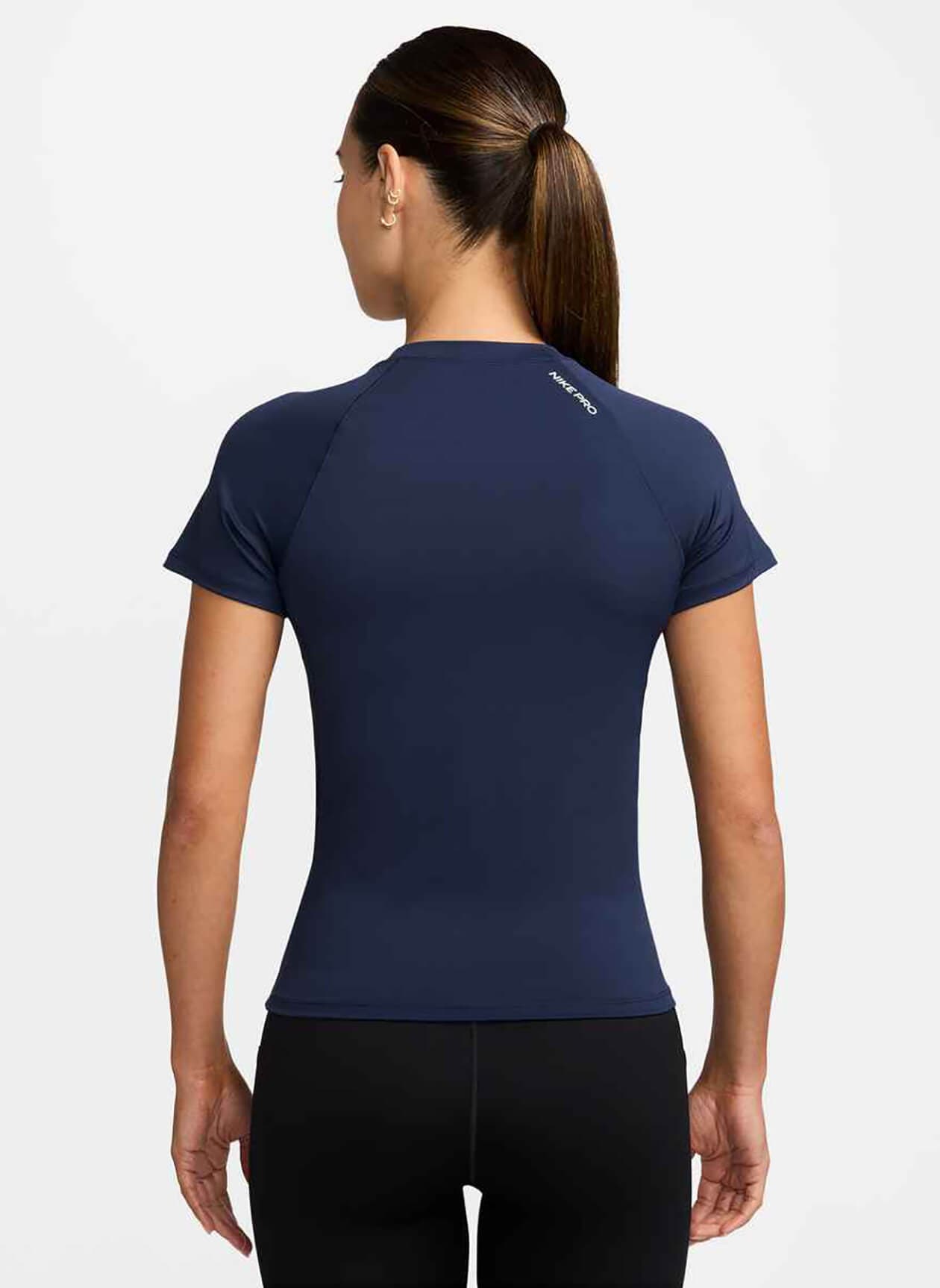 Nike Women's Pro Dri-FIT T-Shirt FA25 - Navy LG