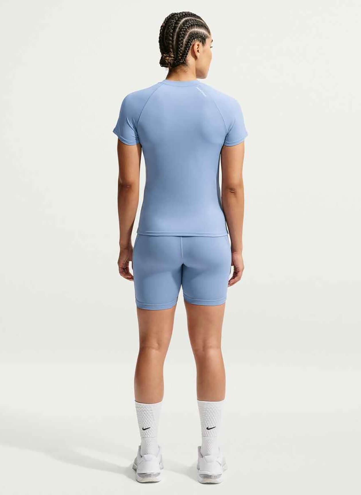 Nike Women's Pro Dri-FIT T-Shirt FA25 - Work Blue / White LG
