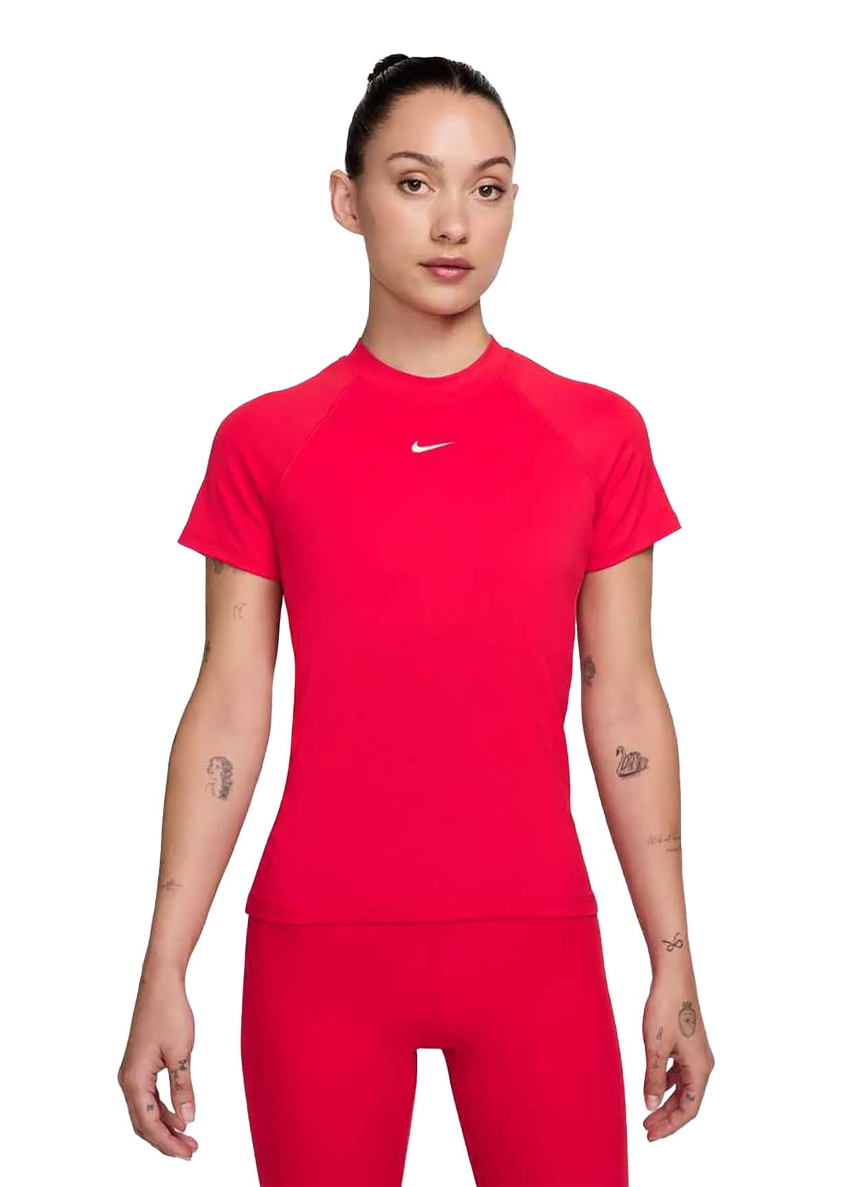 Nike Women's Pro Dri-FIT T-Shirt FA25 - Red LG
