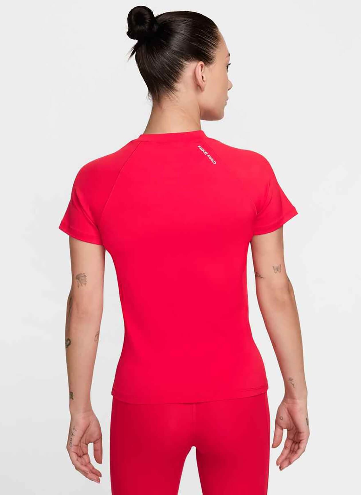 Nike Women's Pro Dri-FIT T-Shirt FA25 - Red LG