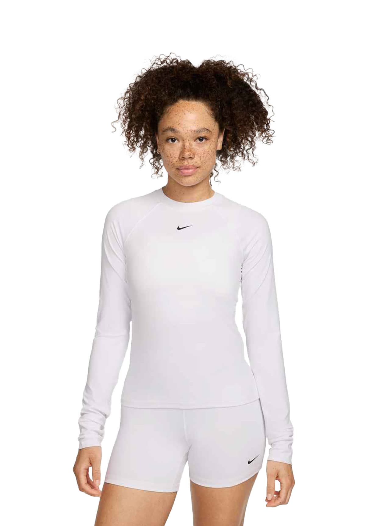 Nike Women's Dri-FIT Long-Sleeve T-Shirt - White / Black (100) LG