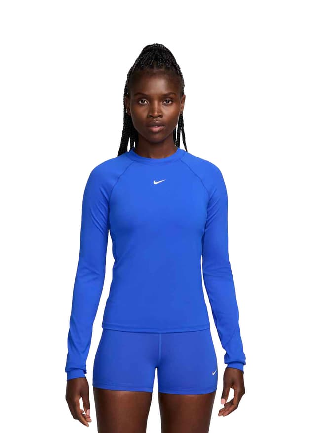 Nike Women's Dri-FIT Long-Sleeve T-Shirt - Blue LG