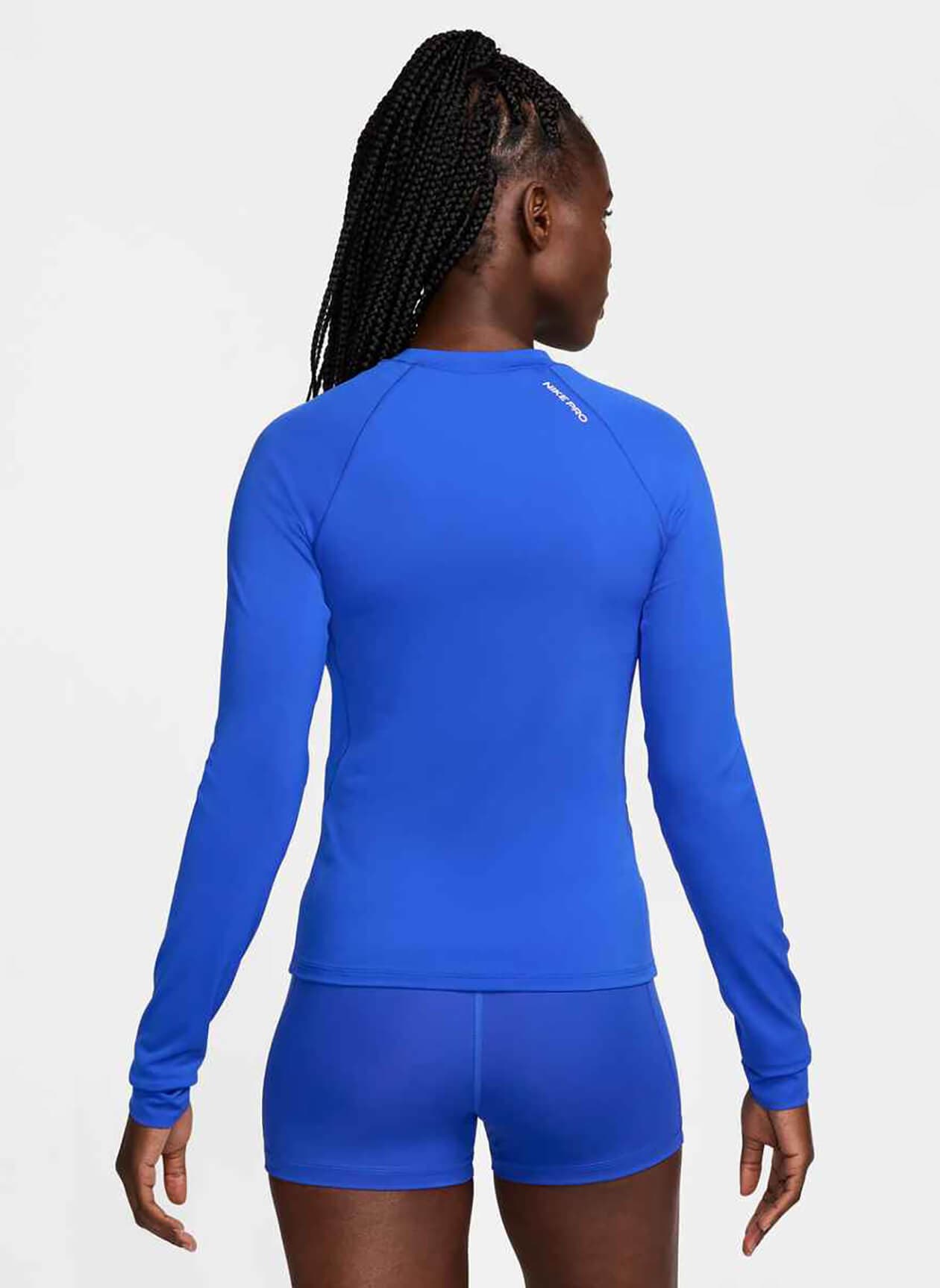 Nike Women's Dri-FIT Long-Sleeve T-Shirt - Blue LG