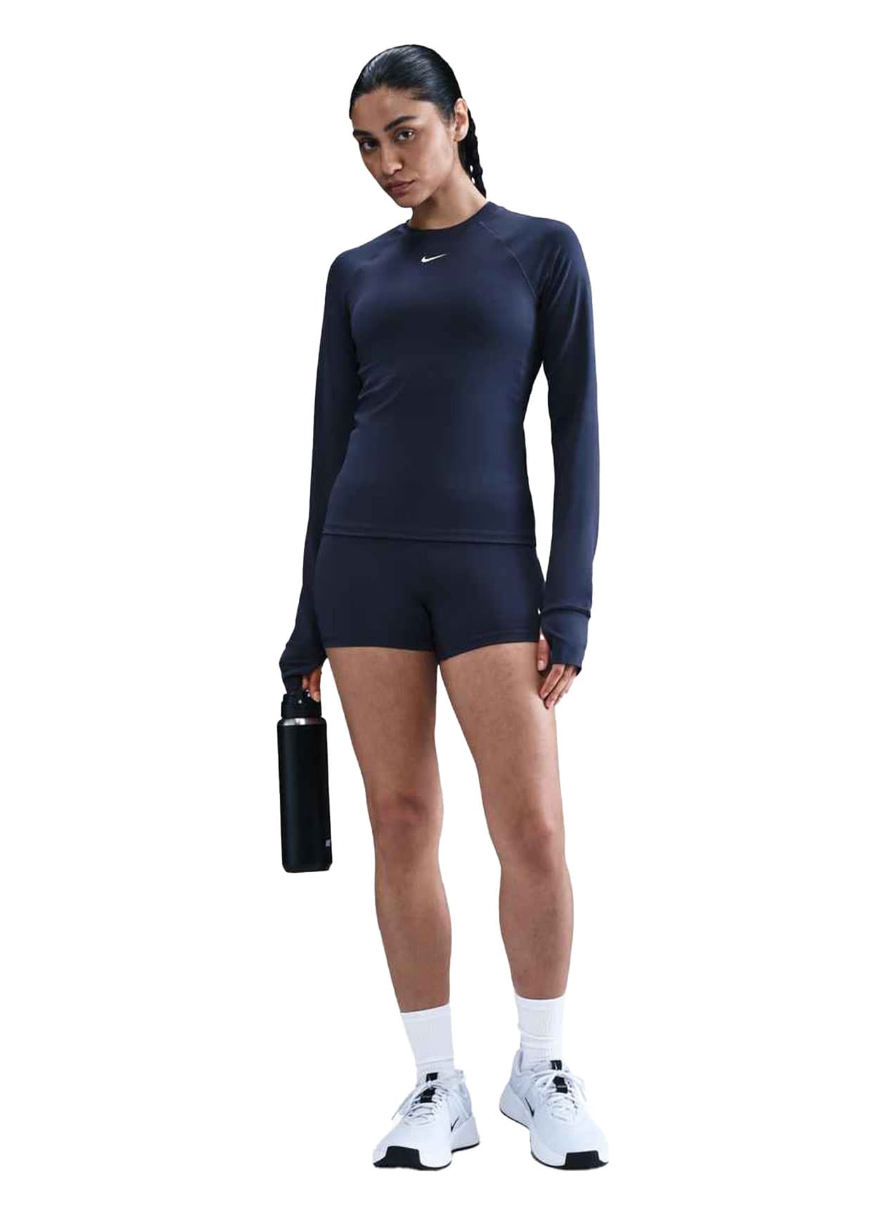 Nike Women's Dri-FIT Long-Sleeve T-Shirt - Navy LG