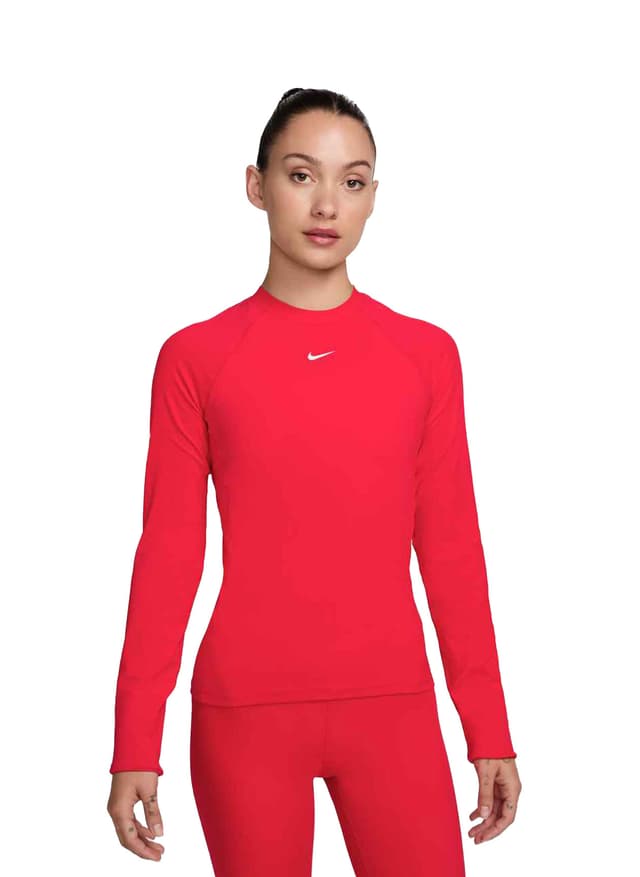 Nike Women's Dri-FIT Long-Sleeve T-Shirt - Red LG