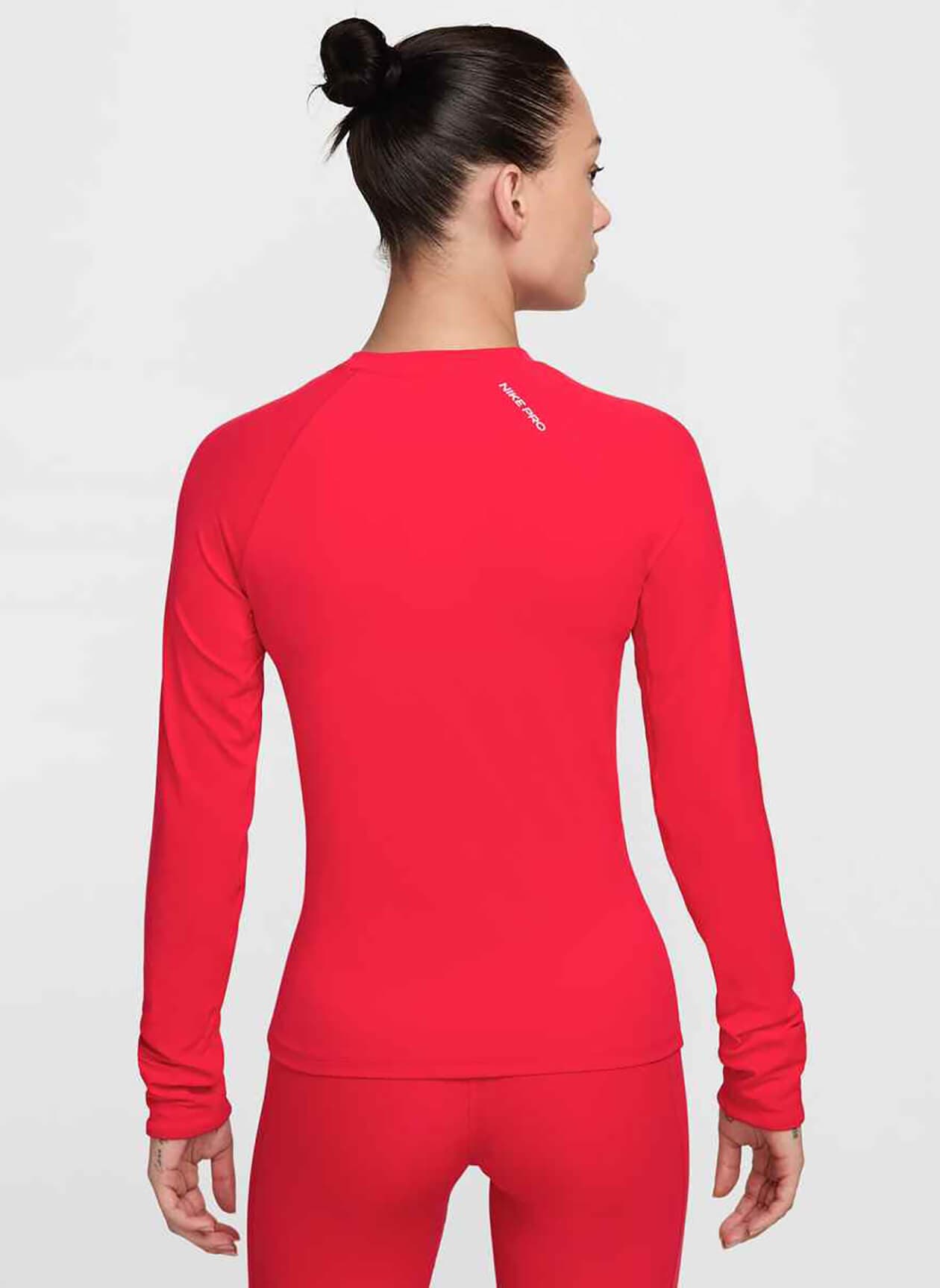 Nike Women's Dri-FIT Long-Sleeve T-Shirt - Red LG