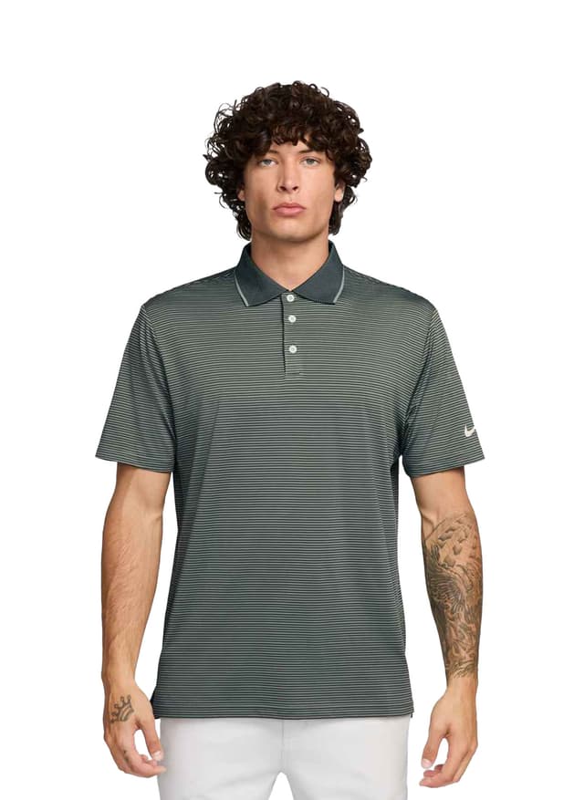 Nike Men's Dri-FIT Striped Golf Polo - Green LG