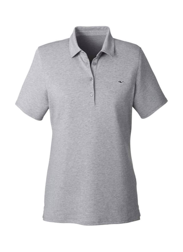 Vineyard Vines Women's Edgartown Pique Polo - Barracuda (034) LG