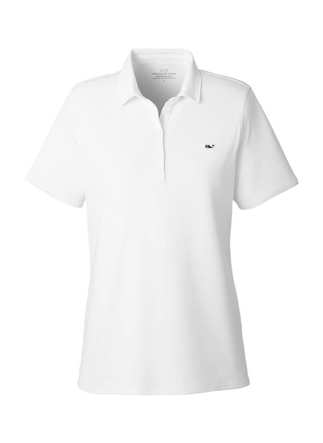 Vineyard Vines Women's Edgartown Pique Polo - White Cap (100) LG