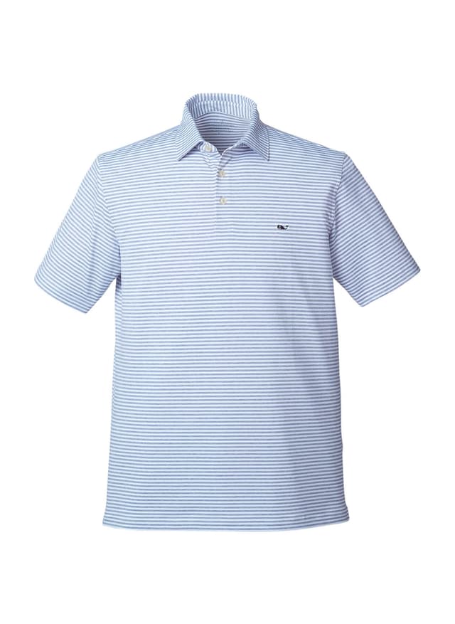 Vineyard Vines Men's Heathered Winstead Sankaty Polo - Cyan LG