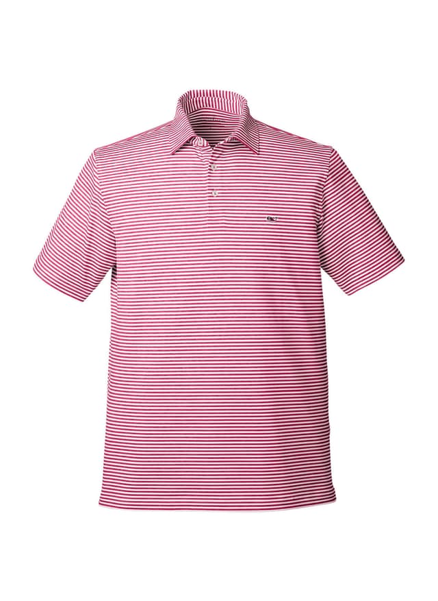 Vineyard Vines Men's Heathered Winstead Sankaty Polo - Red LG