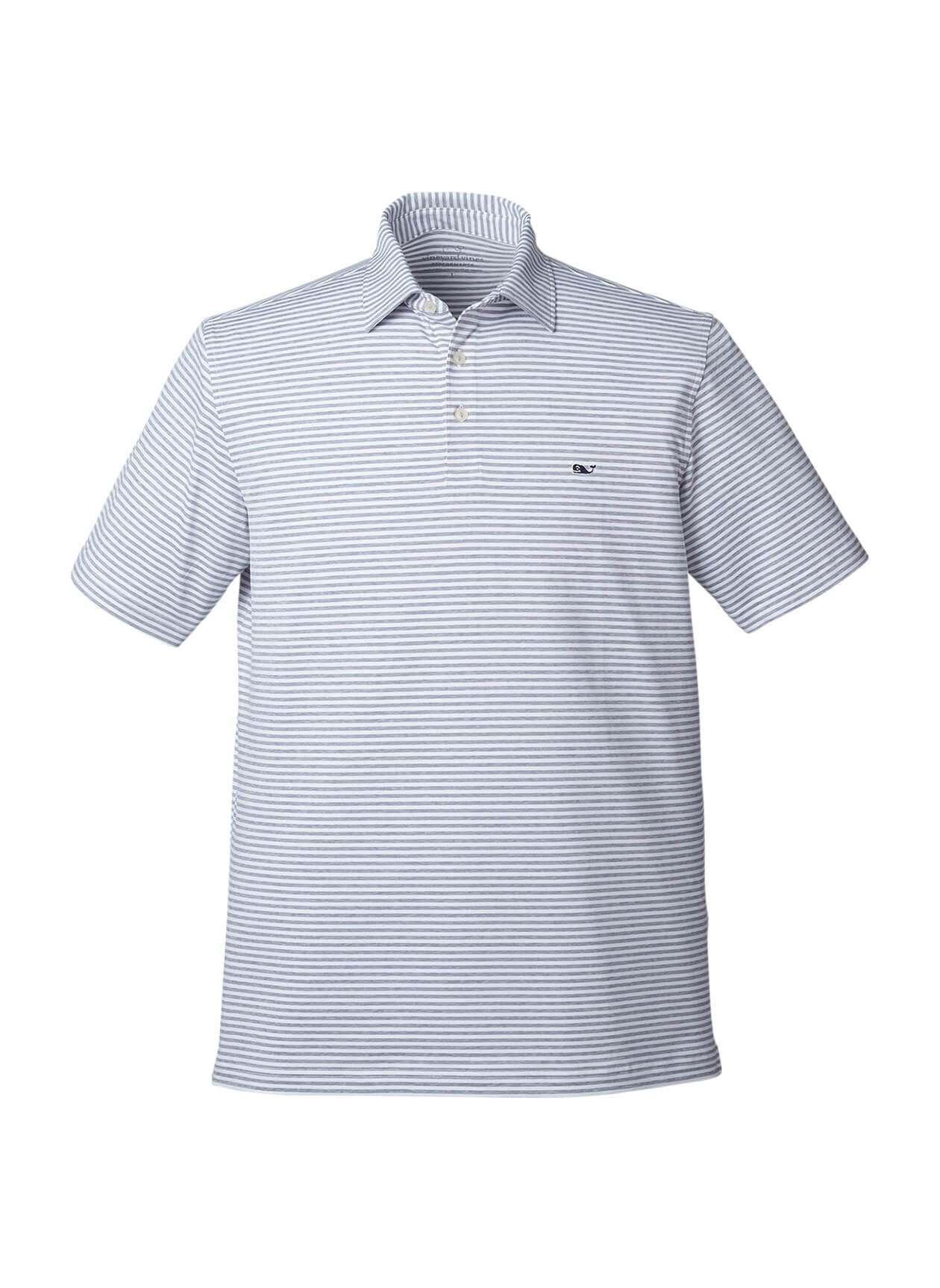 Vineyard Vines Men's Heathered Winstead Sankaty Polo - Light Grey LG