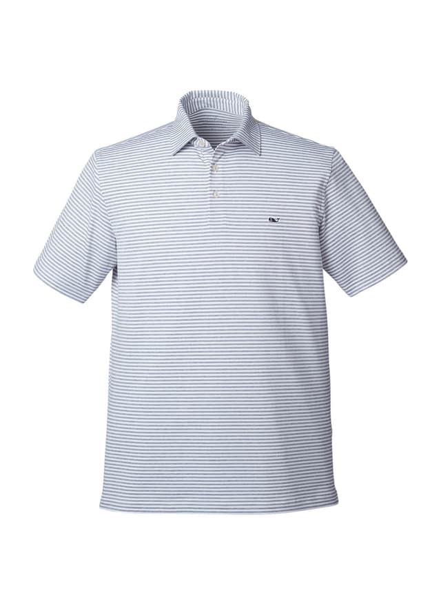 Vineyard Vines Men's Heathered Winstead Sankaty Polo - Light Grey LG