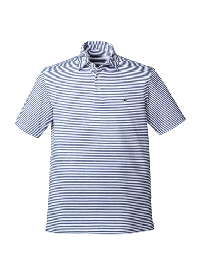 Vineyard Vines Men's Heathered Winstead Sankaty Polo - Blue LG