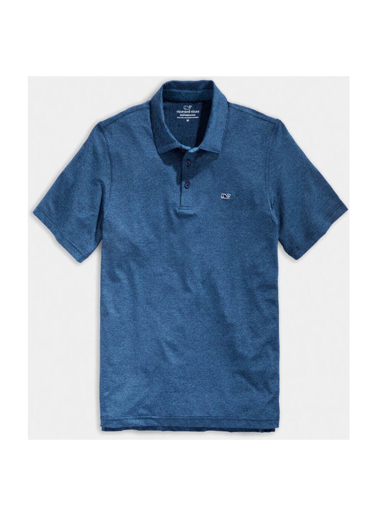 Vineyard Vines Men's Destin Stripe Sankaty Polo - Blue,Navy LG