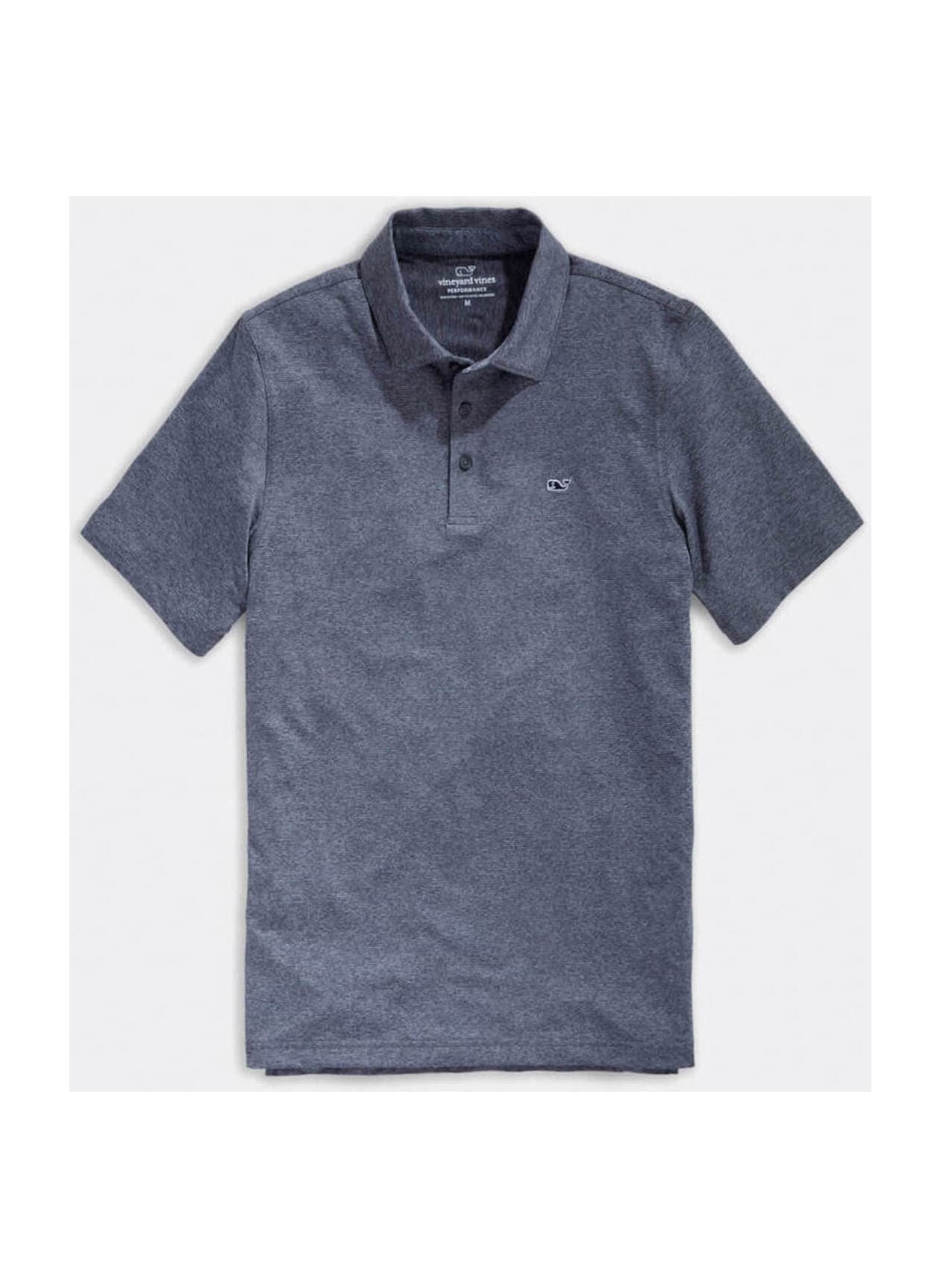 Vineyard Vines Men's Destin Stripe Sankaty Polo - Light Grey,Dark Grey LG