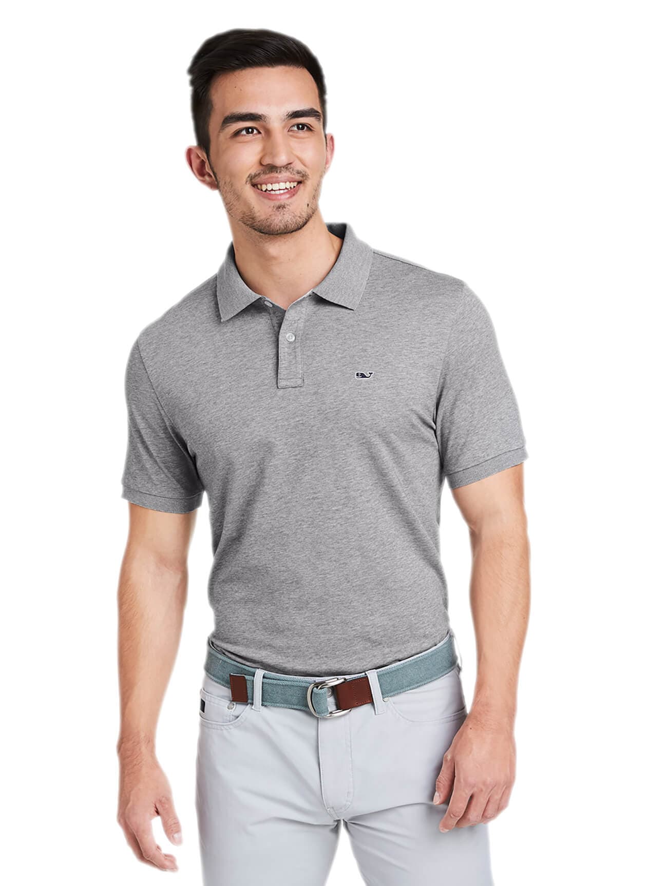 Vineyard Vines Men's Pique Edgartown Polo - Blue,Light Grey LG