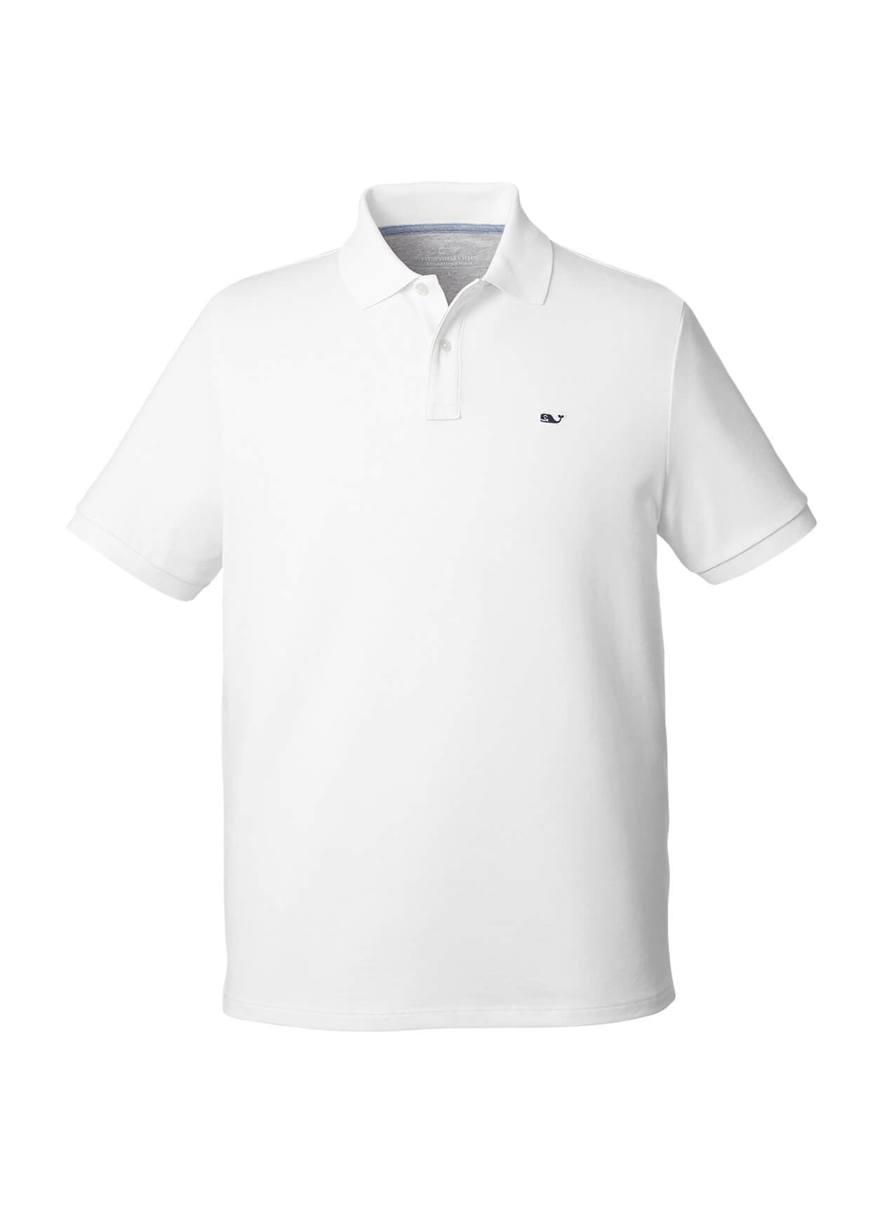 Vineyard Vines Men's Pique Edgartown Polo - White Cap (100) LG