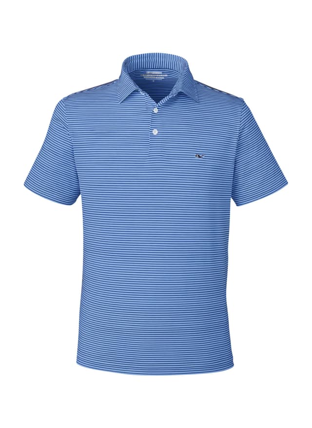 Vineyard Vines Men's Bradley Stripe Sankaty Polo - Navy LG