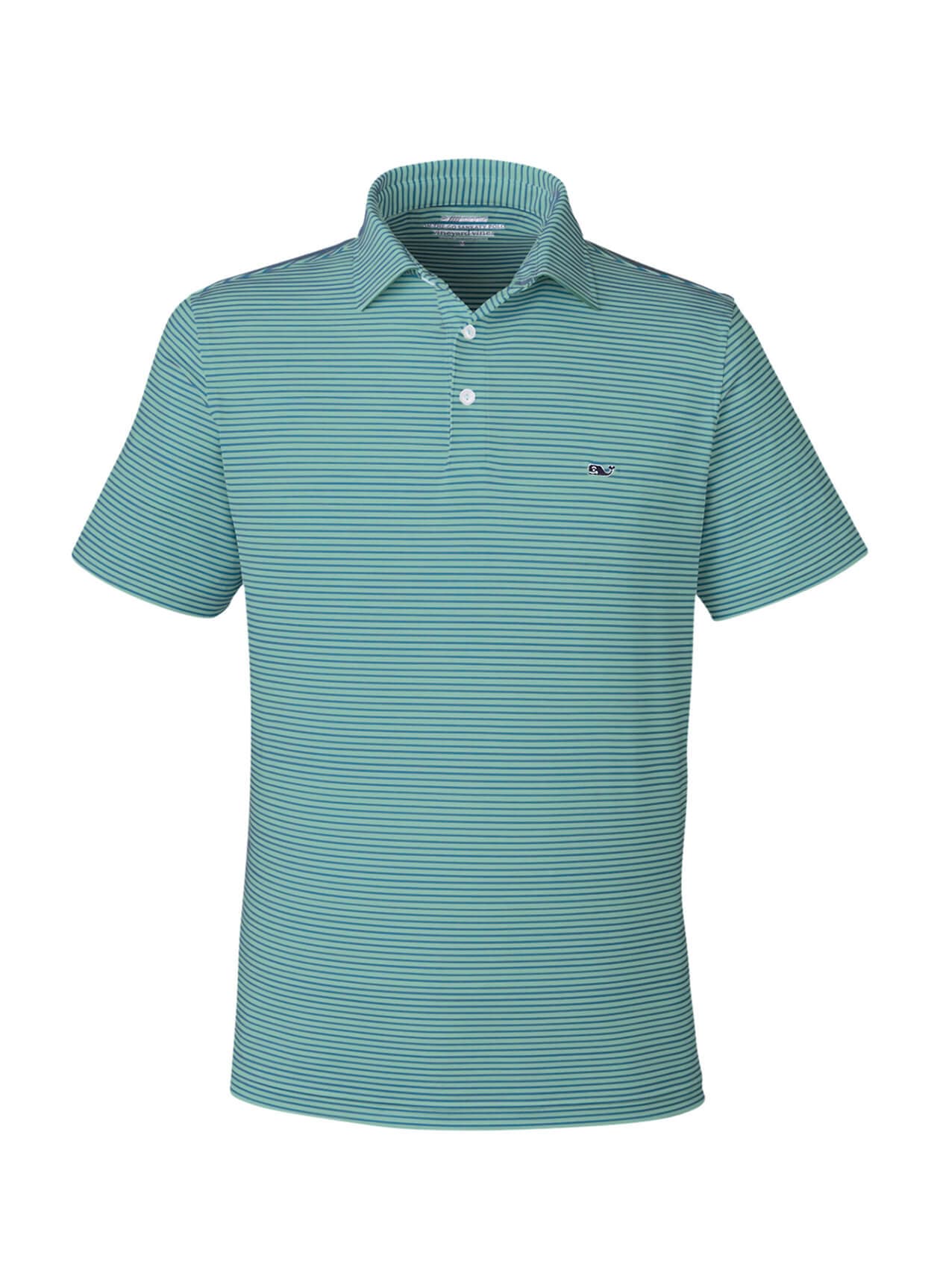 Vineyard Vines Men's Bradley Stripe Sankaty Polo - Green LG