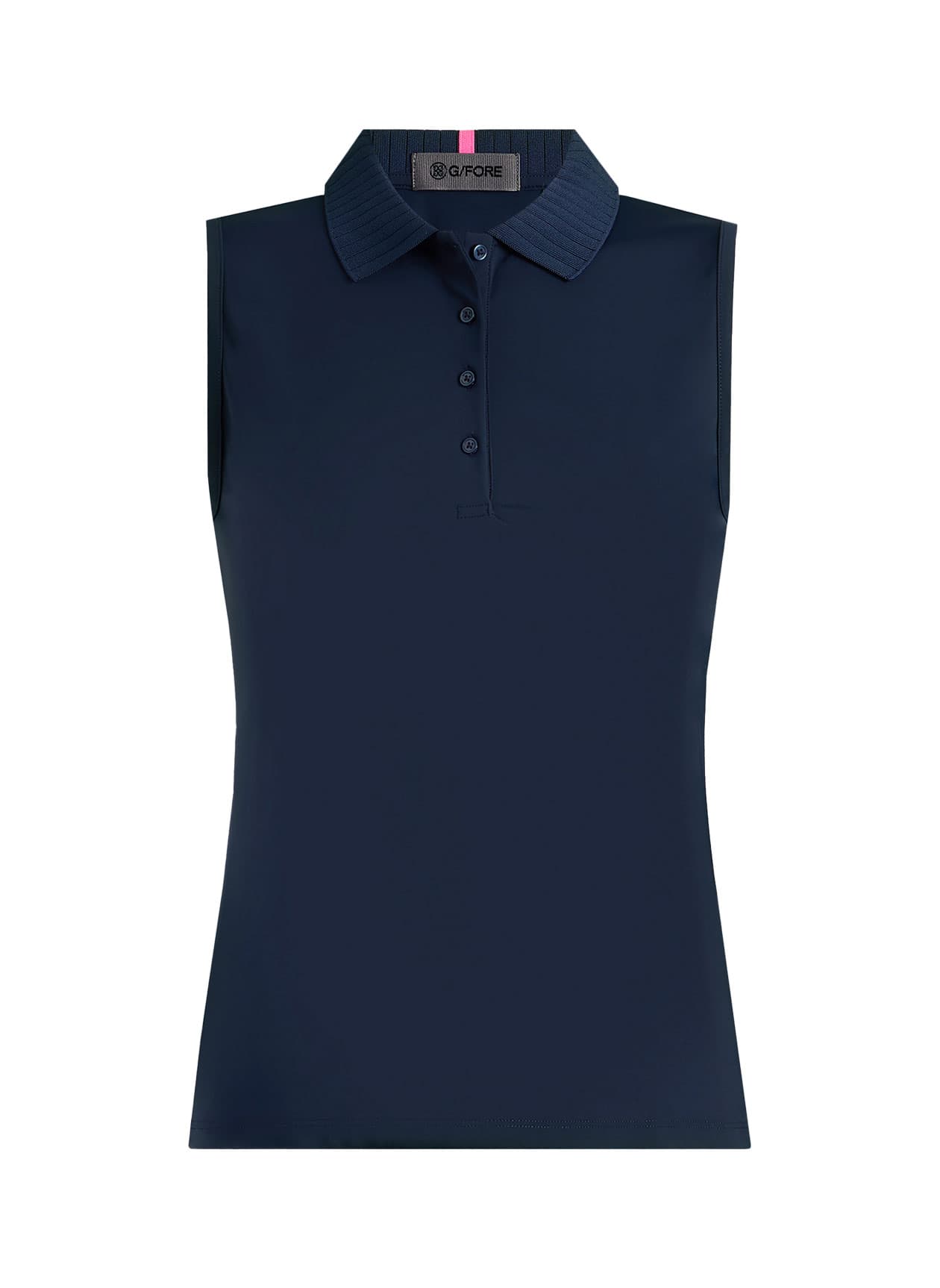 G/FORE	 Women's Pleated Collar Silky Tech Nylon Sleeveless Polo