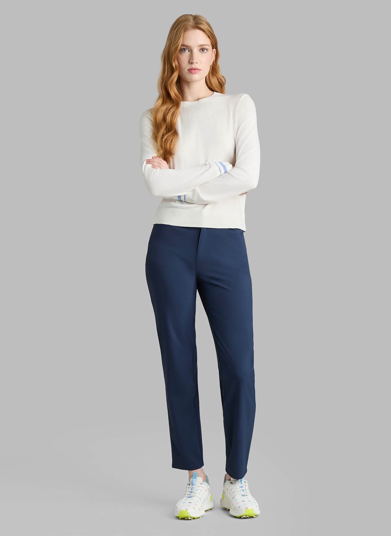 G/FORE	 Women's Cooling Cotton Crewneck Sweater - White LG