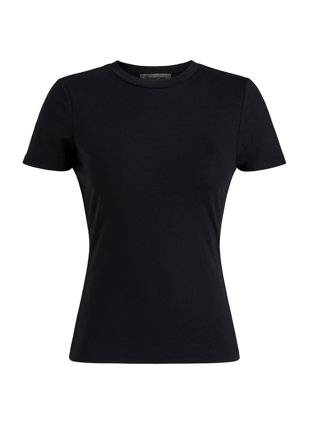 G/FORE	 Women's Tech Nylon Rib Fitted T-Shirt - Black LG