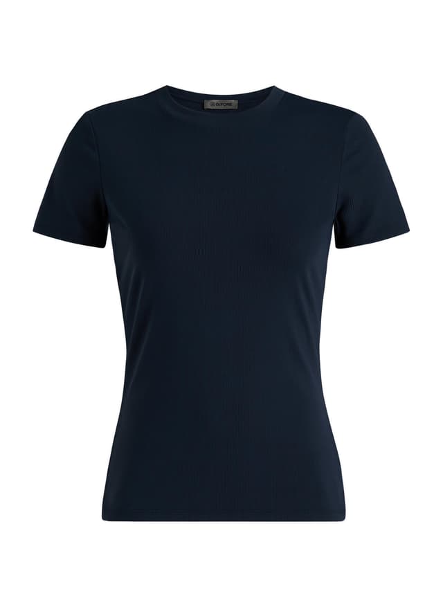 G/FORE	 Women's Tech Nylon Rib Fitted T-Shirt - Navy LG