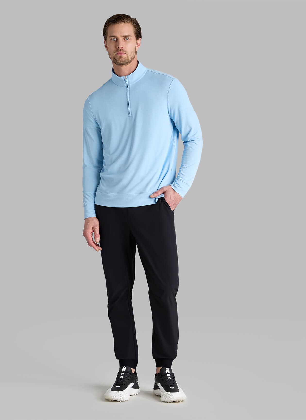 G/FORE	 Men's Luxe Mid Quarter-Zip - Cyan 3XL